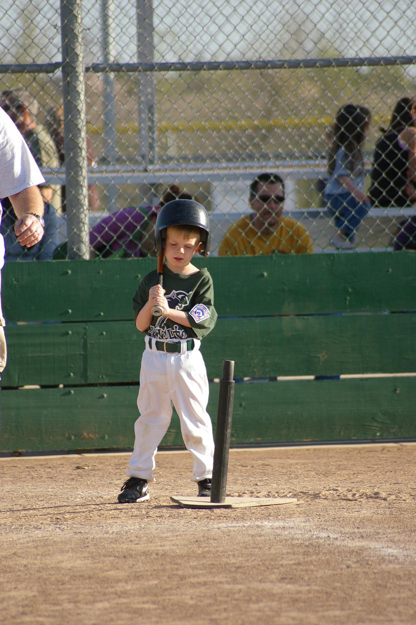 2nd inning at bat - waiting for the coach to tee it up