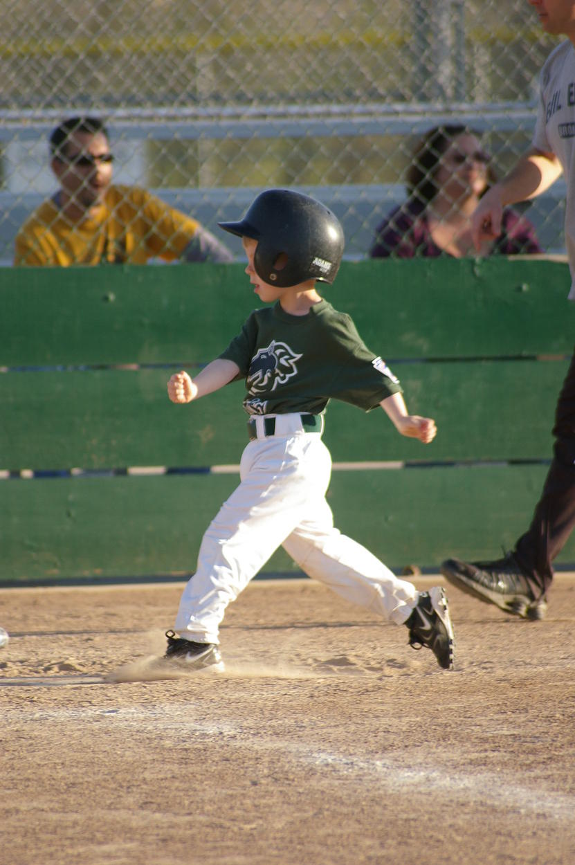 3rd inning at bat - Safe at home!