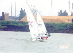 This is the best picture of me sailing as an adult.  Look at the determination on my face!