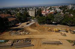 Construction from top of pressbox