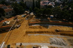 Construction from the top of the pressbox