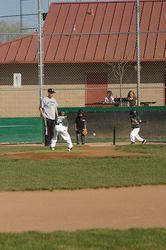 1st inning as pitcher - in ready position just after ball is hit