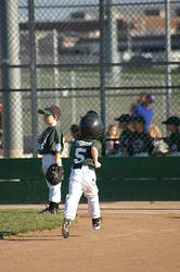 1st inning at bat - running from 2nd to 3rd