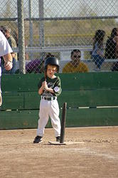 2nd inning at bat - waiting for the coach to tee it up